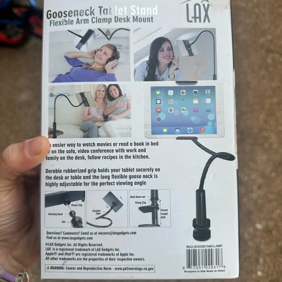 Black Gooseneck Tablet Stand - Picture 4 of 5